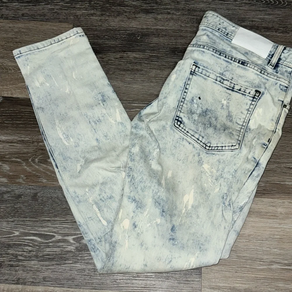 Hyper Denim Distressed Acid Wash Skinny Jeans